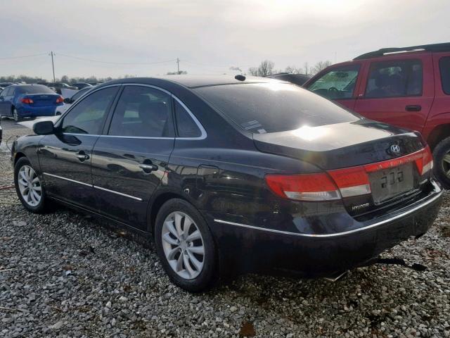 KMHFC46F07A211896 - 2007 HYUNDAI AZERA SE BLACK photo 3