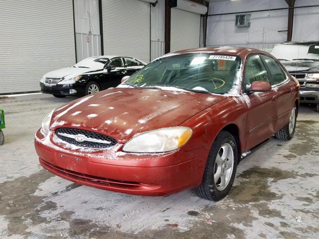 1FAFP552X1G239941 - 2001 FORD TAURUS SES RED photo 2