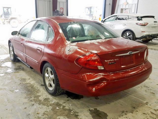 1FAFP552X1G239941 - 2001 FORD TAURUS SES RED photo 3