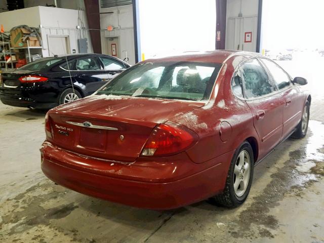 1FAFP552X1G239941 - 2001 FORD TAURUS SES RED photo 4