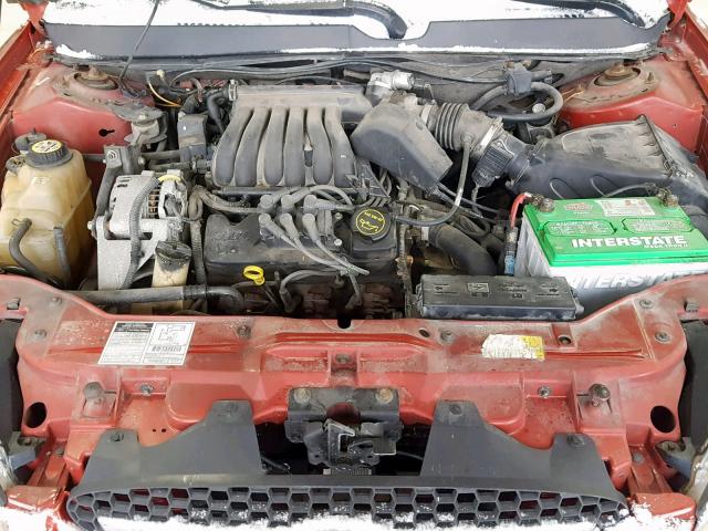 1FAFP552X1G239941 - 2001 FORD TAURUS SES RED photo 7