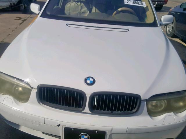 WBAGL63422DP53710 - 2002 BMW 745 I WHITE photo 7