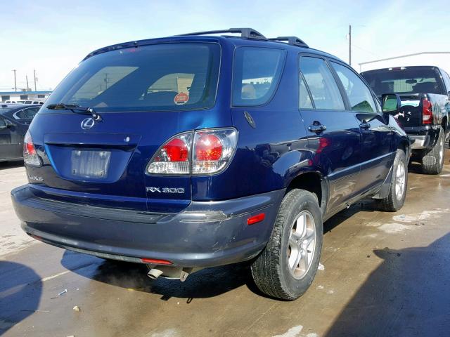 JTJGF10U610110264 - 2001 LEXUS RX 300 BLUE photo 4