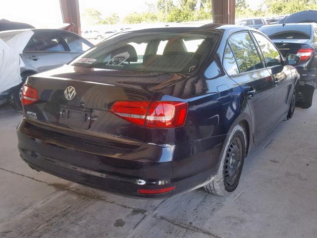 3VW2K7AJ9FM293287 - 2015 VOLKSWAGEN JETTA BASE BLACK photo 4