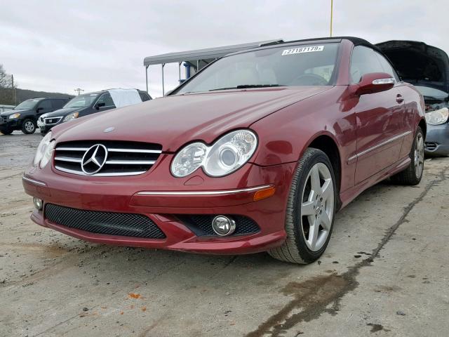 WDBTK72F57T074958 - 2007 MERCEDES-BENZ CLK 550 RED photo 2