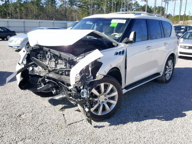 JN8AZ2ND0B9701657 - 2011 INFINITI QX56 WHITE photo 2