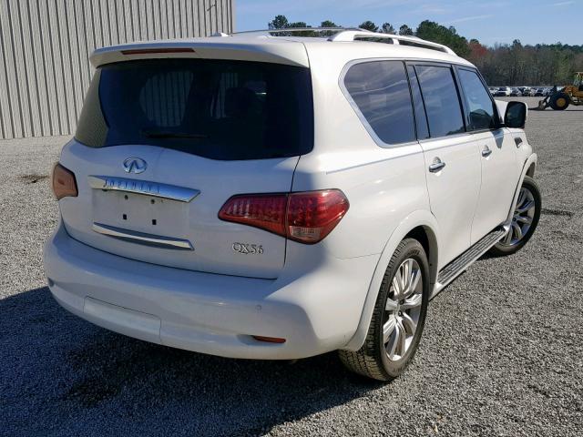 JN8AZ2ND0B9701657 - 2011 INFINITI QX56 WHITE photo 4