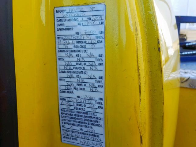 3D6WC76L69G527006 - 2009 DODGE RAM 5500 S YELLOW photo 10