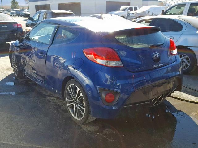 KMHTC6AE5GU288064 - 2016 HYUNDAI VELOSTER T BLUE photo 3