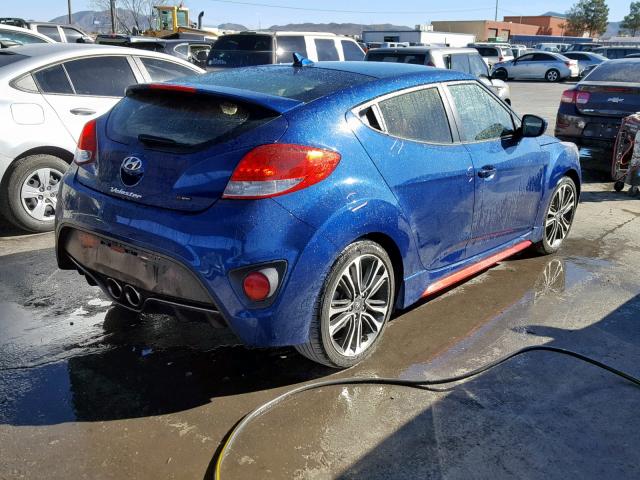 KMHTC6AE5GU288064 - 2016 HYUNDAI VELOSTER T BLUE photo 4