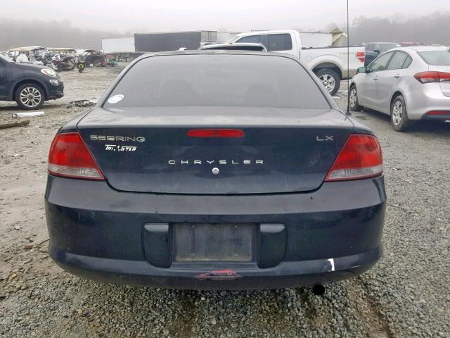 1C3EL46X82N216231 - 2002 CHRYSLER SEBRING LX BLACK photo 9