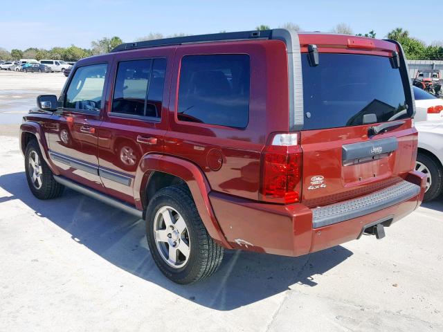 1J8HG48K29C507837 - 2009 JEEP COMMANDER MAROON photo 3