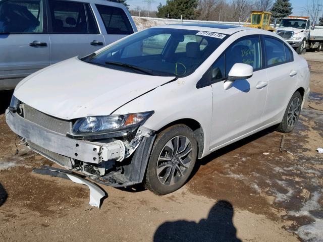 19XFB2F94DE061385 - 2013 HONDA CIVIC EXL WHITE photo 2