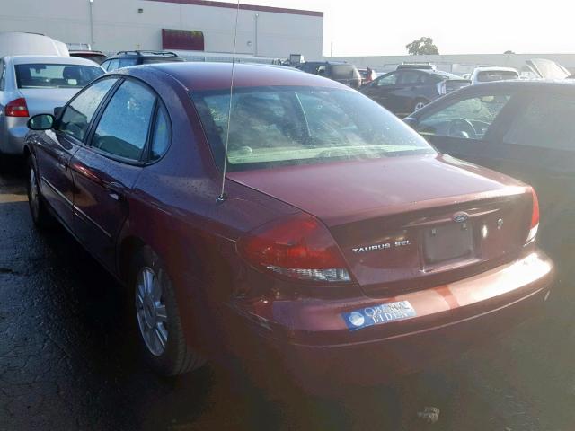 1FAFP56S04G179266 - 2004 FORD TAURUS SEL BURGUNDY photo 3