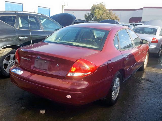 1FAFP56S04G179266 - 2004 FORD TAURUS SEL BURGUNDY photo 4