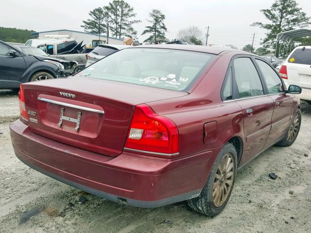 YV1TS592661432856 - 2006 VOLVO S80 2.5T RED photo 4