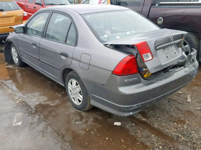 1HGES16425L003053 - 2005 HONDA CIVIC DX GRAY photo 3