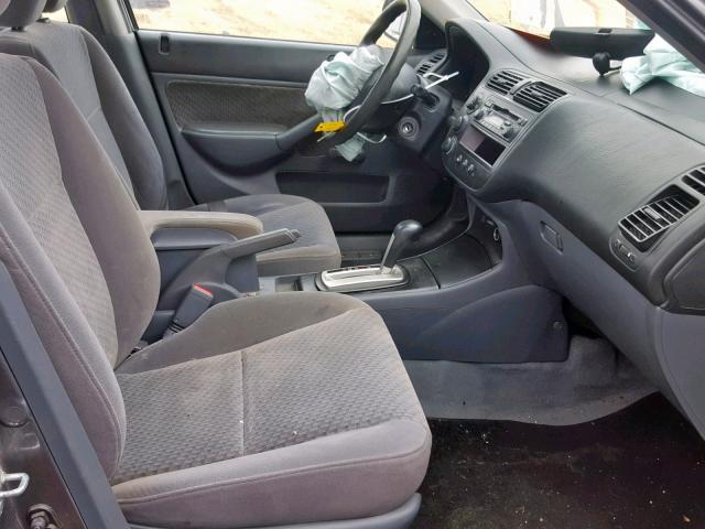 1HGES16425L003053 - 2005 HONDA CIVIC DX GRAY photo 5