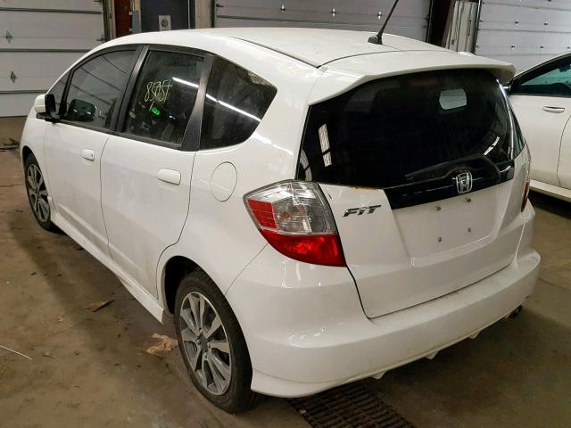 JHMGE8H59CC020814 - 2012 HONDA FIT SPORT WHITE photo 3