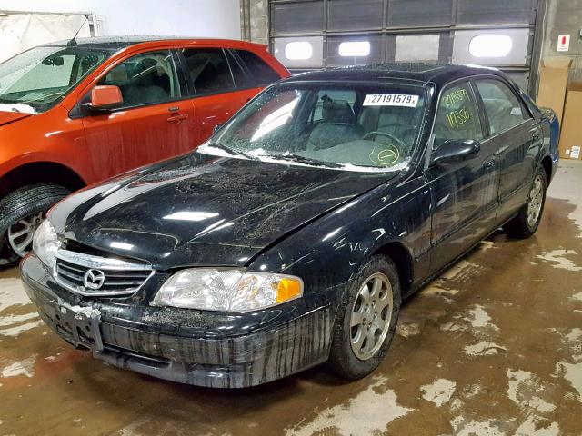 1YVGF22C515244712 - 2001 MAZDA 626 ES BLACK photo 2