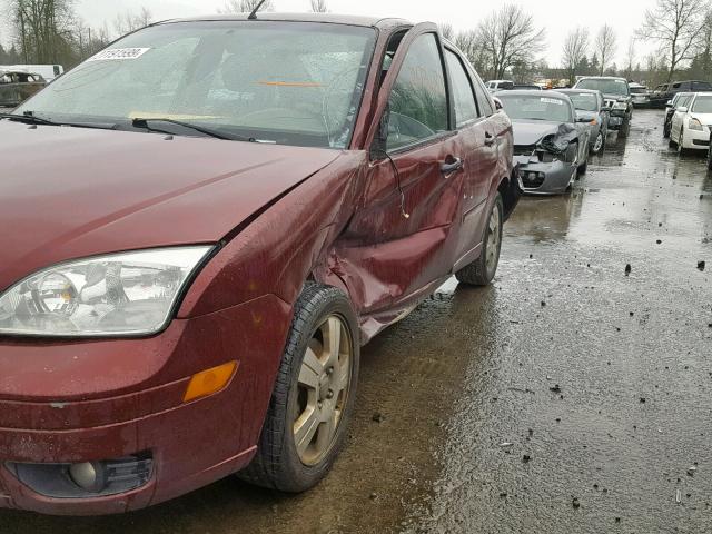 1FAHP34N27W139842 - 2007 FORD FOCUS ZX4 MAROON photo 10