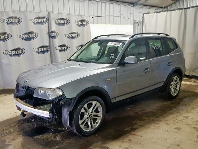 WBXPC934X8WJ05410 - 2008 BMW X3 3.0SI GRAY photo 2