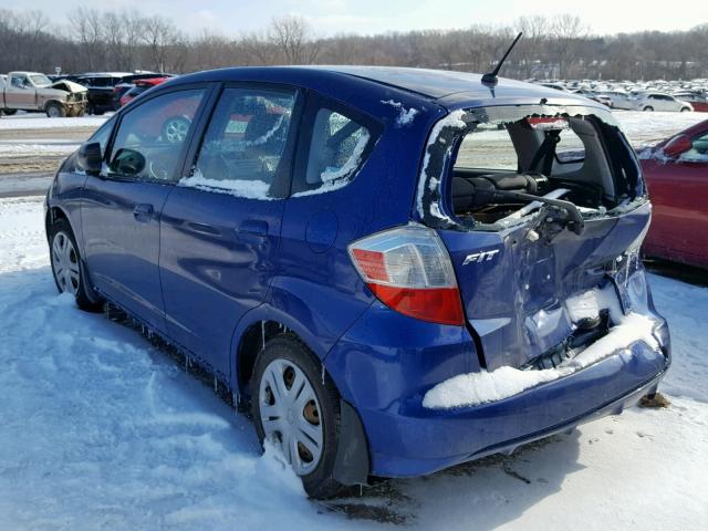 JHMGE88259S062367 - 2009 HONDA FIT BLUE photo 3