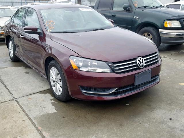 1VWAP7A34DC000845 - 2013 VOLKSWAGEN PASSAT S MAROON photo 1