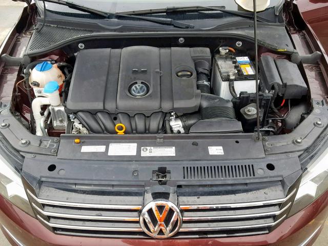 1VWAP7A34DC000845 - 2013 VOLKSWAGEN PASSAT S MAROON photo 7