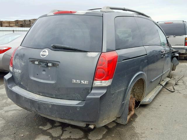 5N1BV28U95N116302 - 2005 NISSAN QUEST S CHARCOAL photo 4