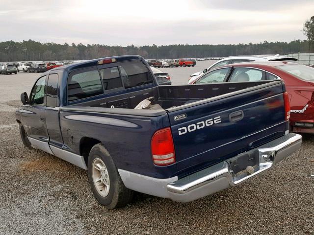 1B7GL22X0YS632993 - 2000 DODGE DAKOTA BLUE photo 3