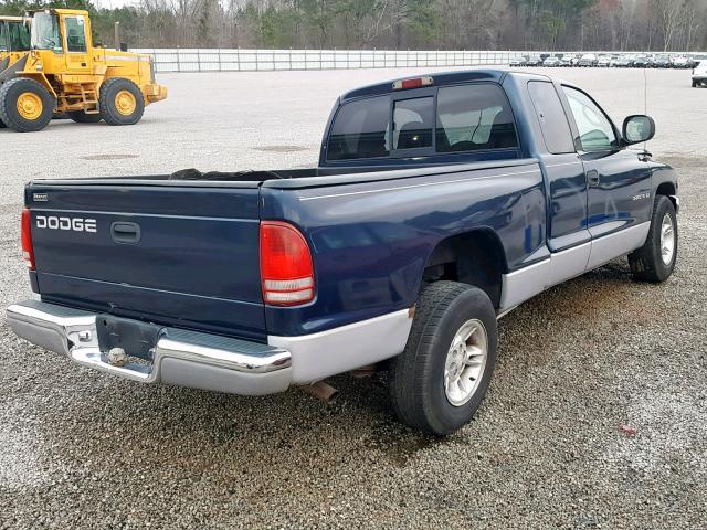 1B7GL22X0YS632993 - 2000 DODGE DAKOTA BLUE photo 4