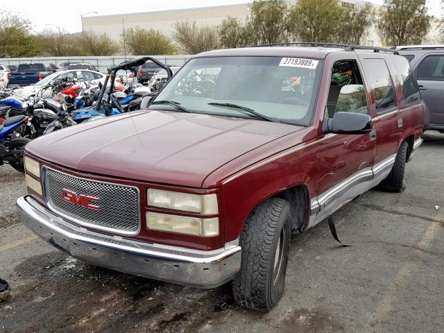 1GKEC13R2XJ732958 - 1999 GMC YUKON RED photo 2