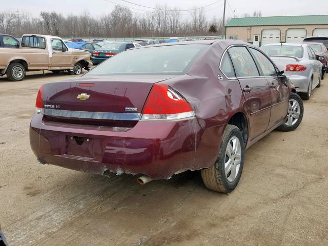 2G1WB58K979264785 - 2007 CHEVROLET IMPALA LS MAROON photo 4