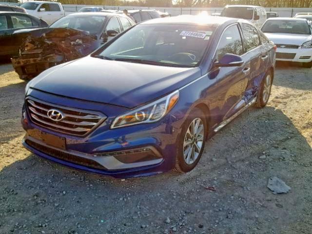 5NPE34AF8GH430167 - 2016 HYUNDAI SONATA SPO BLUE photo 2