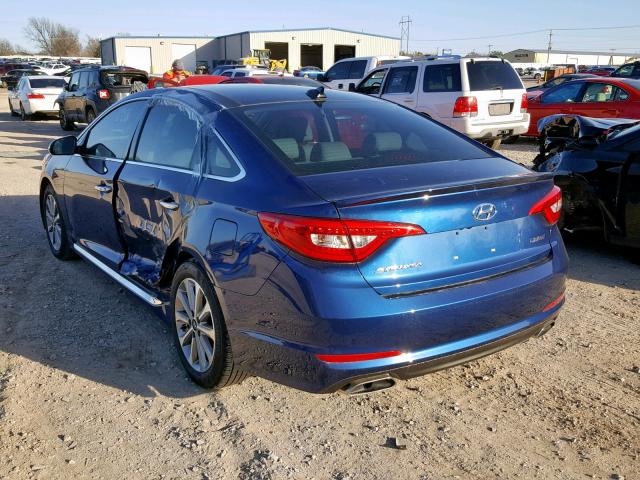 5NPE34AF8GH430167 - 2016 HYUNDAI SONATA SPO BLUE photo 3