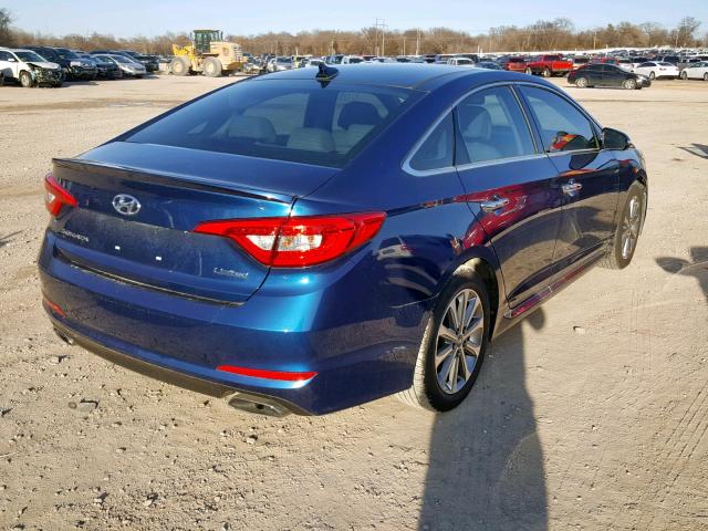 5NPE34AF8GH430167 - 2016 HYUNDAI SONATA SPO BLUE photo 4