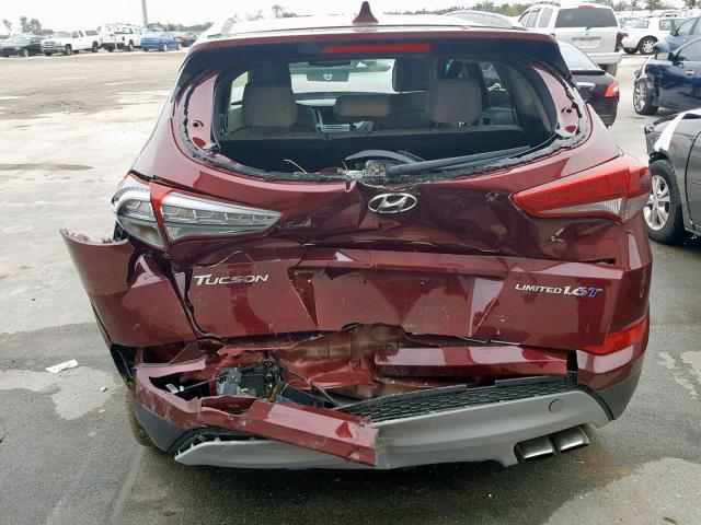 KM8J33A27HU413367 - 2017 HYUNDAI TUCSON LIM RED photo 9