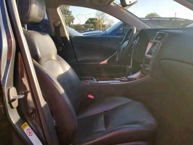 JTHBK262885075615 - 2008 LEXUS IS 250 GRAY photo 5