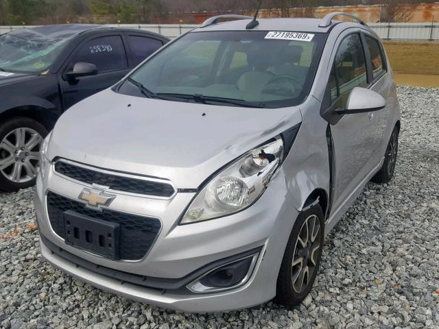 KL8CF6S99DC614519 - 2013 CHEVROLET SPARK 2LT SILVER photo 2