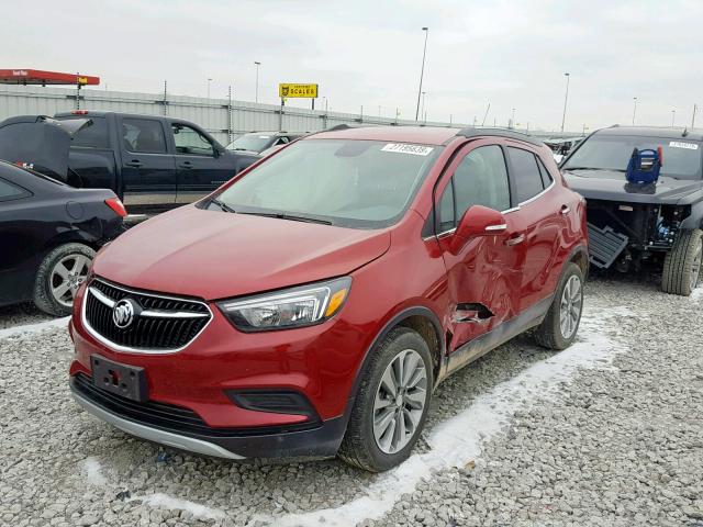 KL4CJASB3JB662590 - 2018 BUICK ENCORE PRE BURGUNDY photo 2