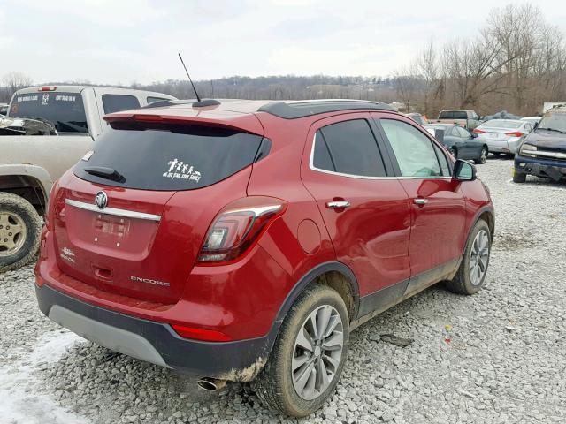 KL4CJASB3JB662590 - 2018 BUICK ENCORE PRE BURGUNDY photo 4