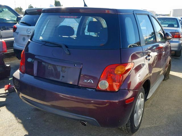 JTKKT624050115071 - 2005 TOYOTA SCION XA RED photo 4