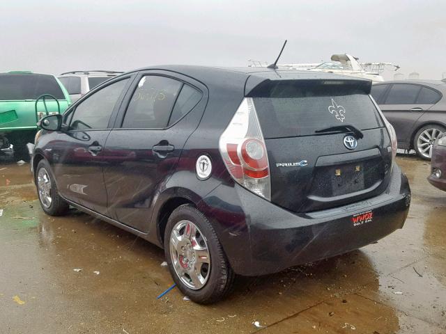 JTDKDTB34C1504930 - 2012 TOYOTA PRIUS C BLACK photo 3