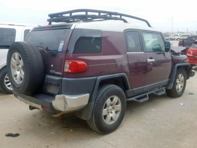 JTEZU11F670004158 - 2007 TOYOTA FJ CRUISER BURGUNDY photo 4