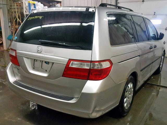 5FNRL38237B115144 - 2007 HONDA ODYSSEY LX SILVER photo 4