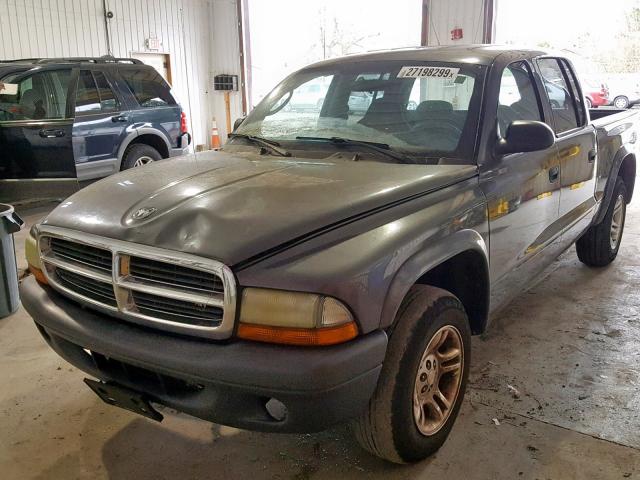 1D7HL38K14S579341 - 2004 DODGE DAKOTA QUA GRAY photo 2