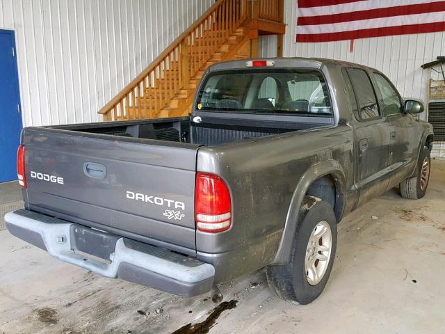 1D7HL38K14S579341 - 2004 DODGE DAKOTA QUA GRAY photo 4