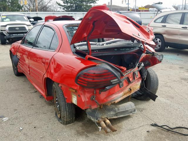 1G2NE52T91M573375 - 2001 PONTIAC GRAND AM S RED photo 3