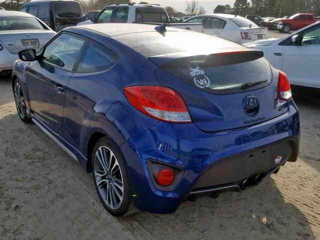 KMHTC6AE1HU316718 - 2017 HYUNDAI VELOSTER T BLUE photo 3